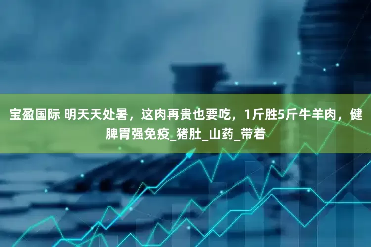 宝盈国际 明天天处暑，这肉再贵也要吃，1斤胜5斤牛羊肉，健脾胃强免疫_猪肚_山药_带着